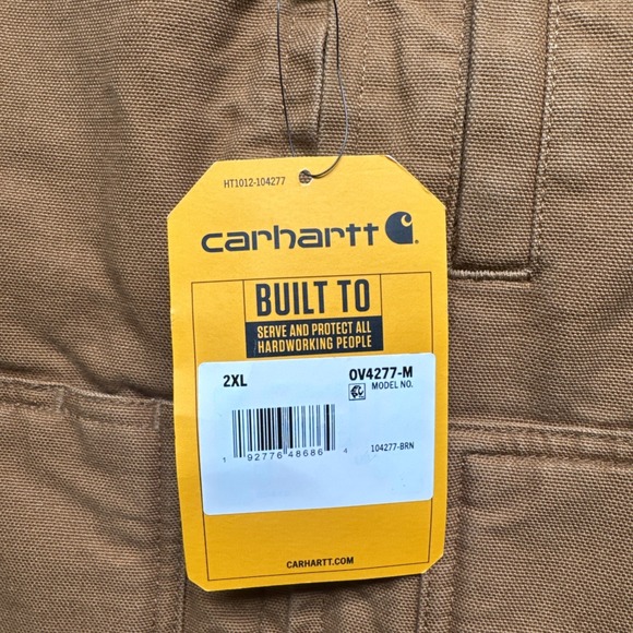 Carhartt‎ Sherpa Lined Duck Vest Brown Workwear Mock Neck Mens 2XL - Picture 3 of 14